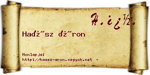 Haász Áron névjegykártya