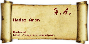Haász Áron névjegykártya